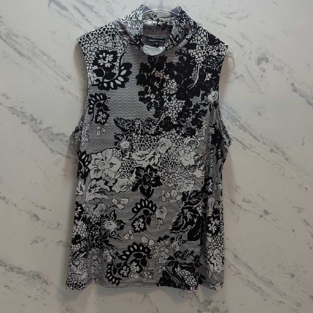 Fashion Bug Black and White Floral Blouse